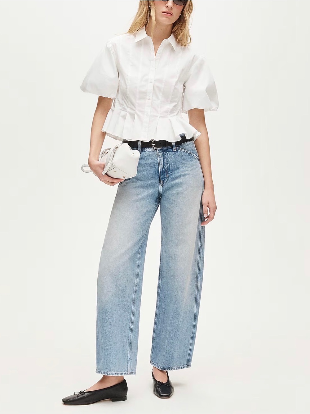 J CREW SIZE 00 Puff-sleeve button-up shirt CT093 $128 - Picture 3 of 12